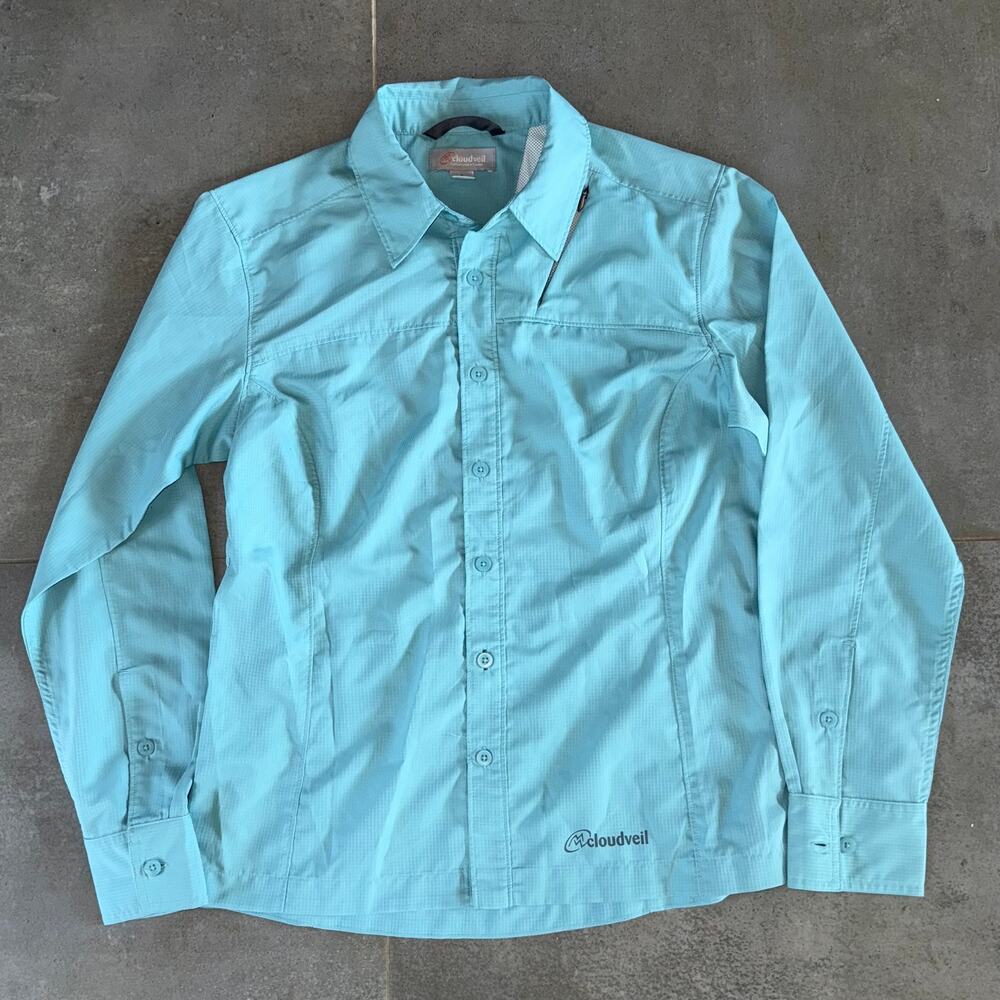 Cloudveil Women's M Dusty Blue Long Sleeve Polyester Fishing Shirt Unused
